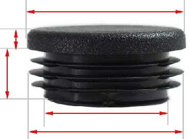 Plastic round cap 100mm black