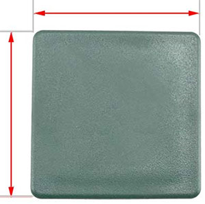 Green plastic cap 40mm square