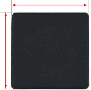 30x30 square black plastic cap