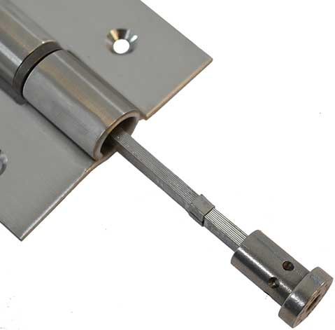 Stainless self closing hinge close up