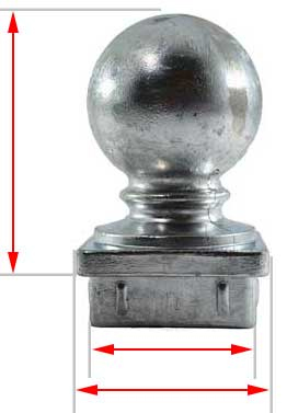 post ball cap 100x100mm Aluminum