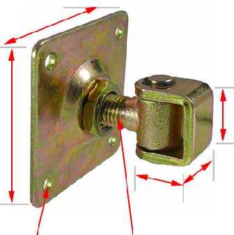 adjustable gate hinge with a mounting plate