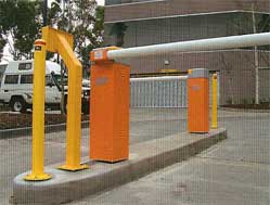Boom gate at car park entrance 