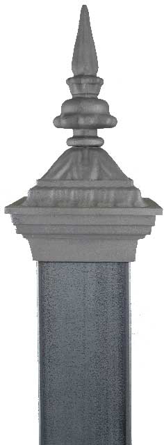capital cap installed on a post 