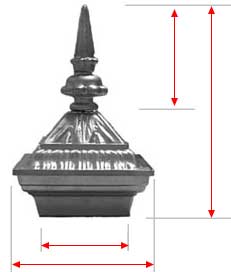 showing measurements of a capital cap 
