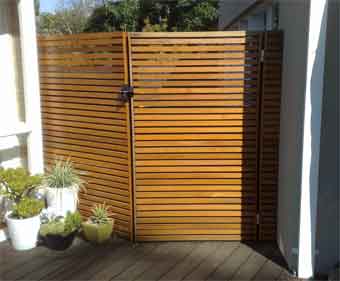 Thick timber slats on a Gate Frame