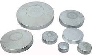 a selection of Steel round caps