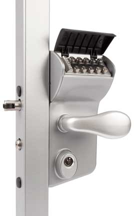 mechanical coded lock showing the press buttons