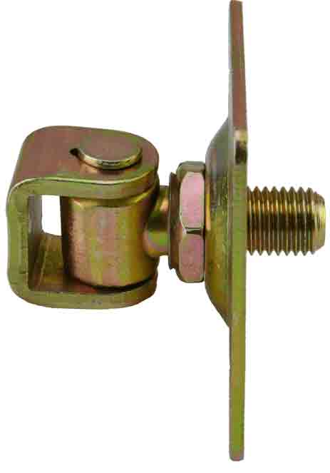 Adjustable gate hinge side view showing the required depth of recess