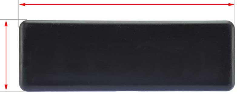 plastic rectangular end cap 50x20mm