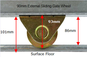 90mm external sliding gate wheel