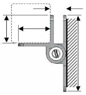 diamension of the wall mounted kwikfit hinge