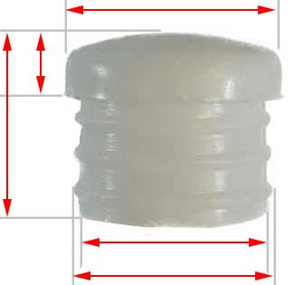 white plastic round cap 18mm 