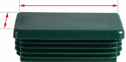 green rectangular plastic cap