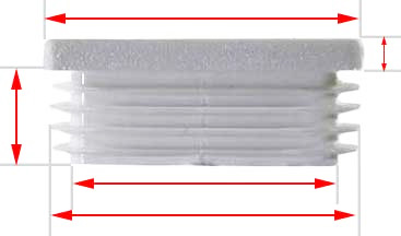 50mm white square plastic cap