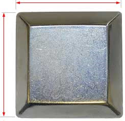 65mm square steel cap