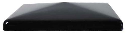 low profile steel post cap black