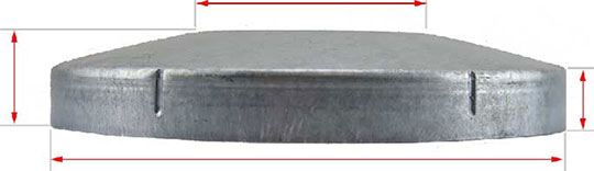 100mm Steel round end cap