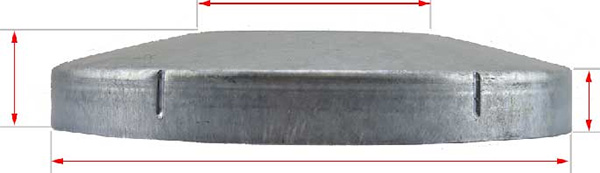 220mm Steel round end cap