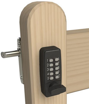 Gatemaster surface mounted digital gate lock front view