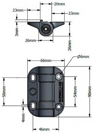 dimension of the self closing hinge safe001