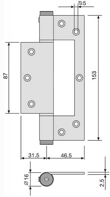 Spec on HN890 self closing hinge