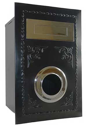 Decorated Short Letter Box black