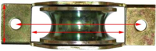 dimension of the internal sliding gate wheel