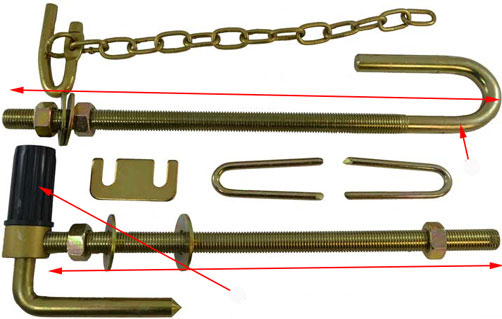 Farm gate hinge anti twist bolt 