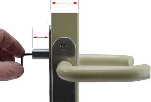 locinox forty lock showing how to adjust the striker bolt