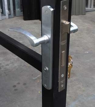 Mortise lock with handles and key