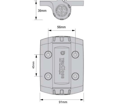 D&D tru close self closing hinges dimension