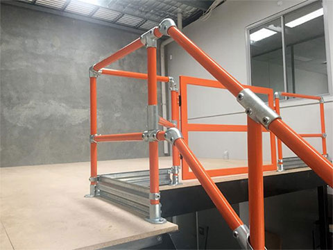 handrail to mezzanine floor