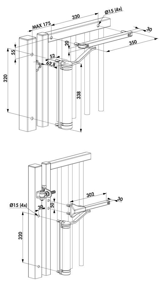 measurements of the lion gate closer