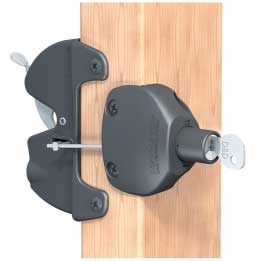 lock latch showing on a post