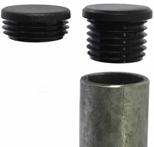 Plastic 76mm/3 inch 4pcs Round Plastic Plugs Black Pipe Tubing End Cap 