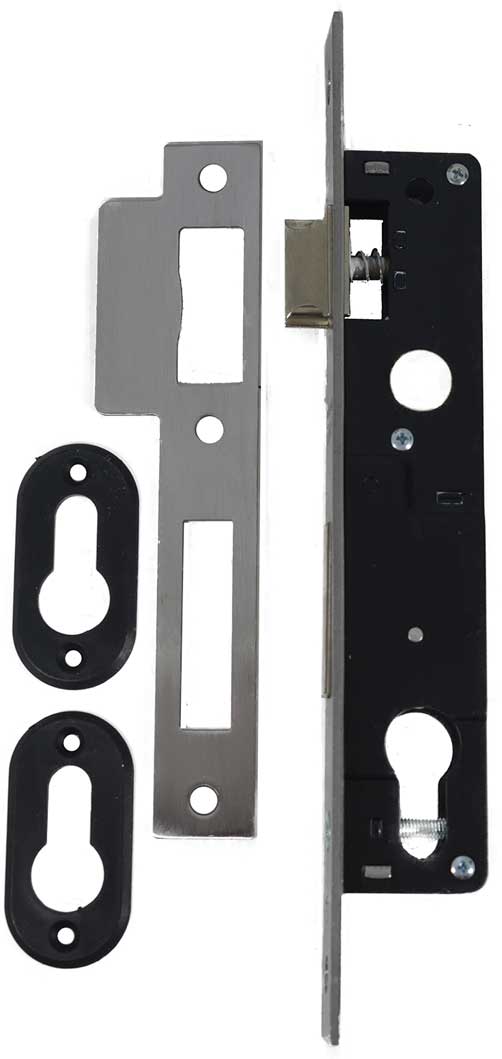 satin chrome mortise lock with 20mm set back 