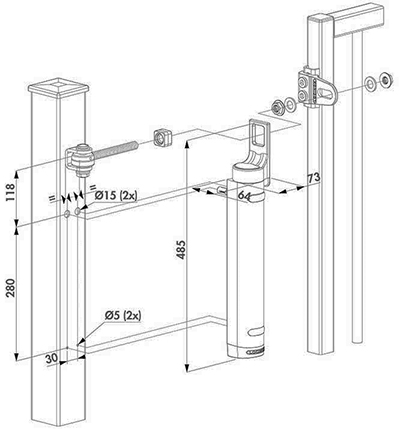 measurements of the Rhino gate closer