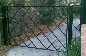 solid bar cross work in a gate 