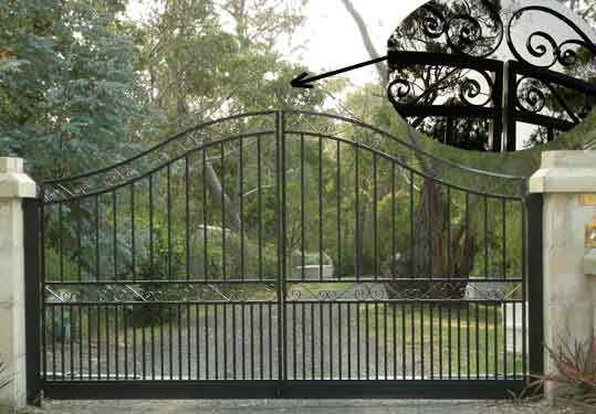 Driveway gate with gate motors 