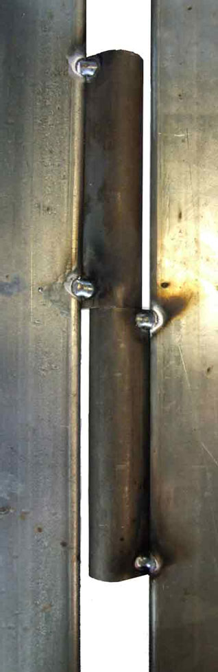 welding a self closing hinge onto a frame