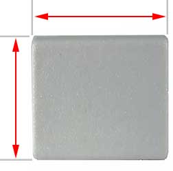 white 40x40mm square plastic cap